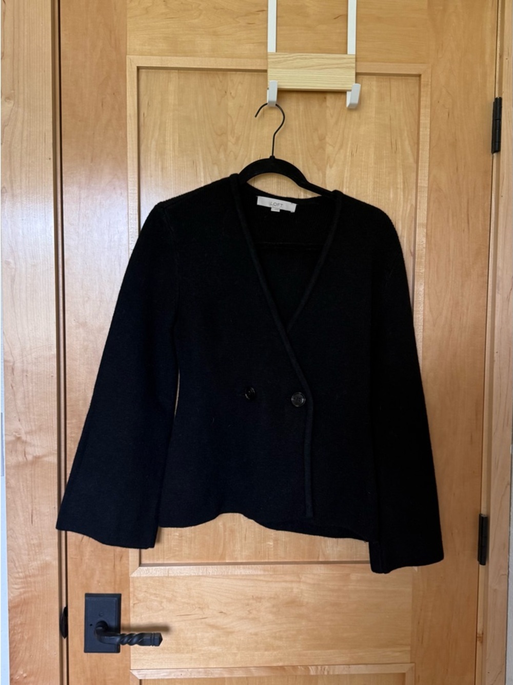 LOFT Ribbed Double Button Sweater - Picture 3 of 6